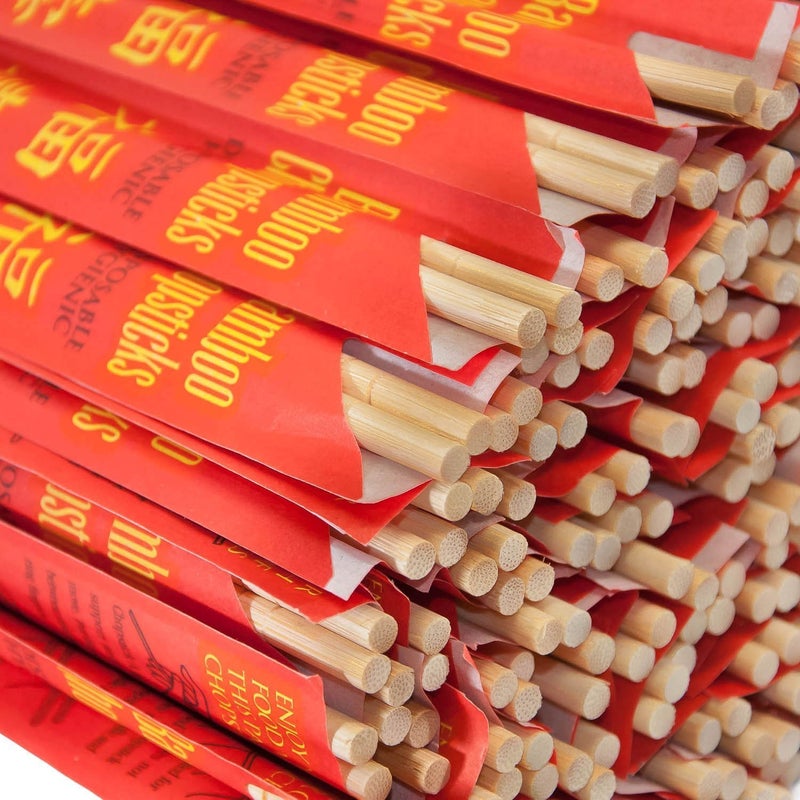 NaFurAhi Shop&Save Bag Of 120 Pairs Palillos Premium Disposable Bamboo Chopsticks, 9" Sleeved and Separated, UV Treated, Bag of (120) - Image 1